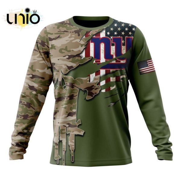 Custom NFL New York Giants Special Camo Design For Veterans Day Hoodie 3D