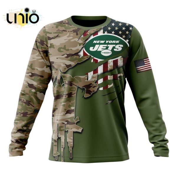 Custom NFL New York Jets Special Camo Design For Veterans Day Hoodie 3D