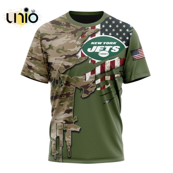 Custom NFL New York Jets Special Camo Design For Veterans Day Hoodie 3D