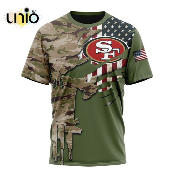 Custom NFL San Francisco 49ers Special Camo Design For Veterans Day Hoodie 3D