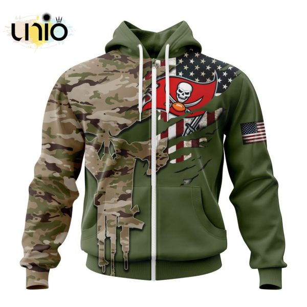 Custom NFL Tampa Bay Buccaneers Special Camo Design For Veterans Day Hoodie 3D