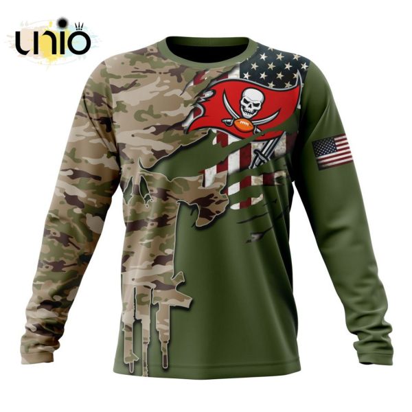 Custom NFL Tampa Bay Buccaneers Special Camo Design For Veterans Day Hoodie 3D