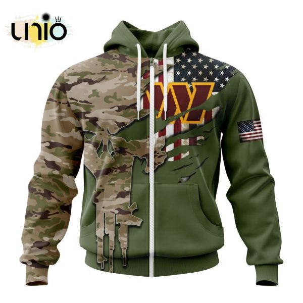 Custom NFL Washington Commanders Special Camo Design For Veterans Day Hoodie 3D