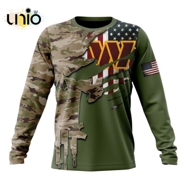 Custom NFL Washington Commanders Special Camo Design For Veterans Day Hoodie 3D