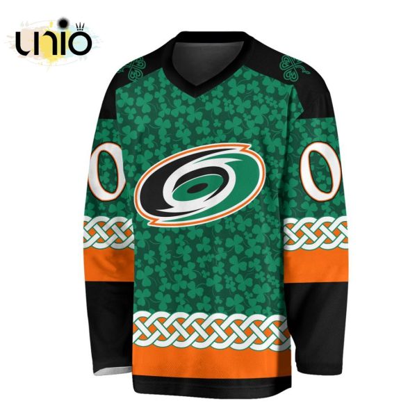 Custom NHL Carolina Hurricanes Special St.Patrick’s Day Design Vneck Long Sleeve