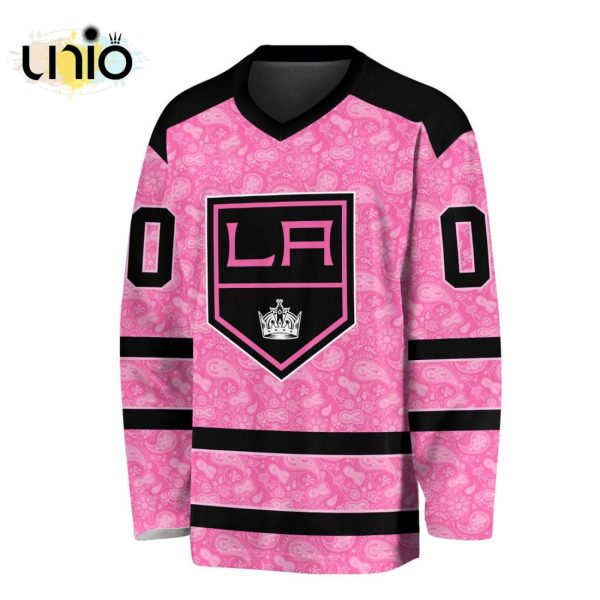 Custom NHL Los Angeles Kings Special Pink V-neck Long Sleeve