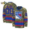 Custom NHL New York Rangers Special Pink V-neck Long Sleeve