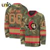 Custom NHL Ottawa Senators Special Pink V-neck Long Sleeve