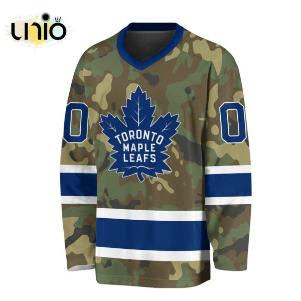 Custom NHL Toronto Maple Leafs Special Camo Design V-neck Long Sleeve