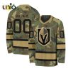 Custom NHL Vegas Golden Knights Special Pink V-neck Long Sleeve