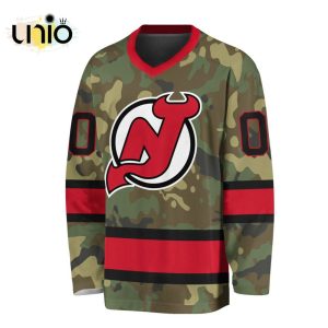 Custom NHL New Jersey Devils Special Camo Design V-neck Long Sleeve