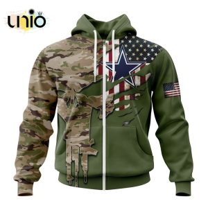 Custom NFL Dallas Cowboys Special Camo Design For Veterans Day Hoodie 3D