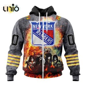 NHL New York Rangers Special Mix KISS Band Design Hoodie 3D