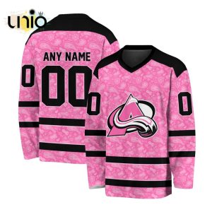 Custom NHL Colorado Avalanche Special Pink V-neck Long Sleeve