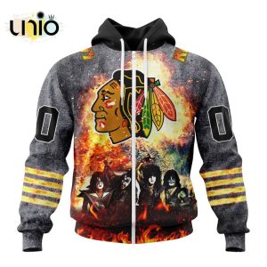 NHL Chicago Blackhawks Special Mix KISS Band Design Hoodie 3D