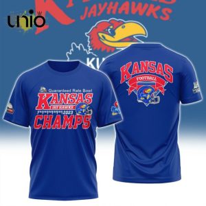 Guaranteed Rate Bowl Kansas Jayhawks 2023 Champions Blue T-Shirt, Jogger, Cap
