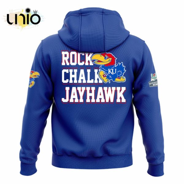 Kansas Jayhawks 2023 Guaranteed Rate Bowl Champions Blue Hoodie, Jogger, Cap