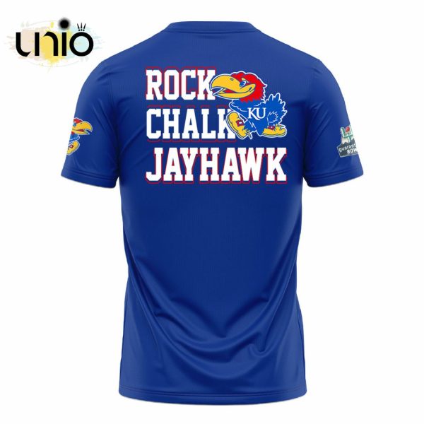 Kansas Jayhawks Guaranteed Rate Bowl 2023 Champions Blue T-Shirt, Jogger, Cap