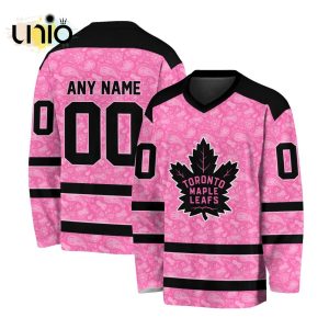 Custom NHL Toronto Maple Leafs Special Pink V-neck Long Sleeve