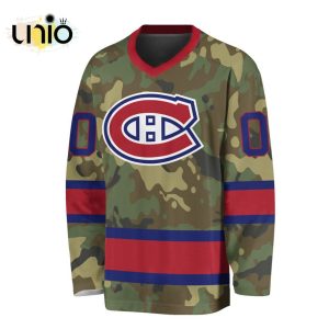 Custom NHL Montreal Canadiens Special Camo Design V-neck Long Sleeve