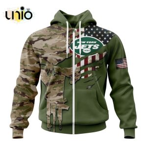 Custom NFL New York Jets Special Camo Design For Veterans Day Hoodie 3D