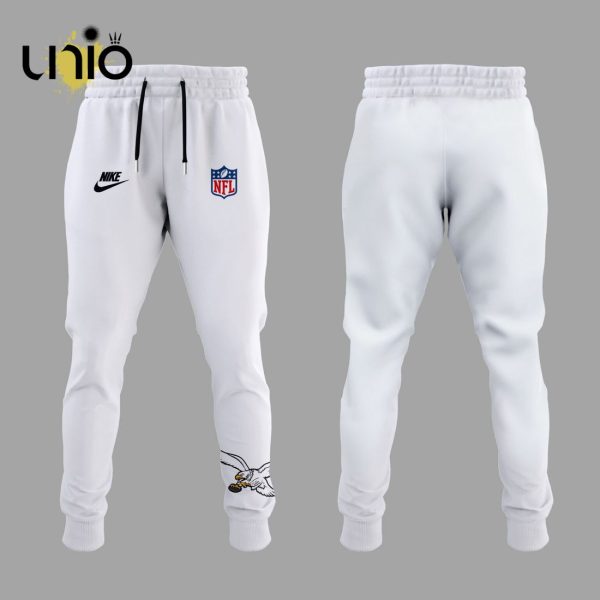 NFL Philadelphia Eagles Custom Name Football Combo White T-Shirt, Jogger, Cap