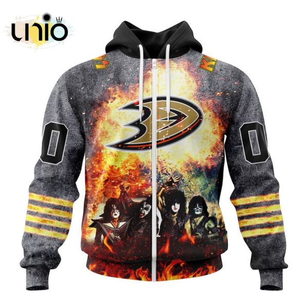 NHL Anaheim Ducks Special Mix KISS Band Design Hoodie 3D