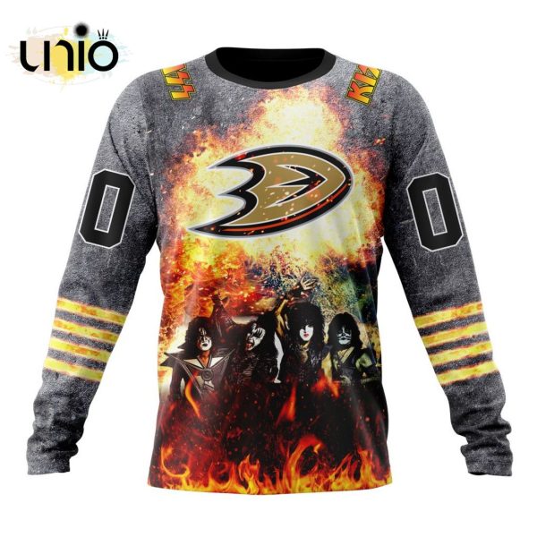 NHL Anaheim Ducks Special Mix KISS Band Design Hoodie 3D