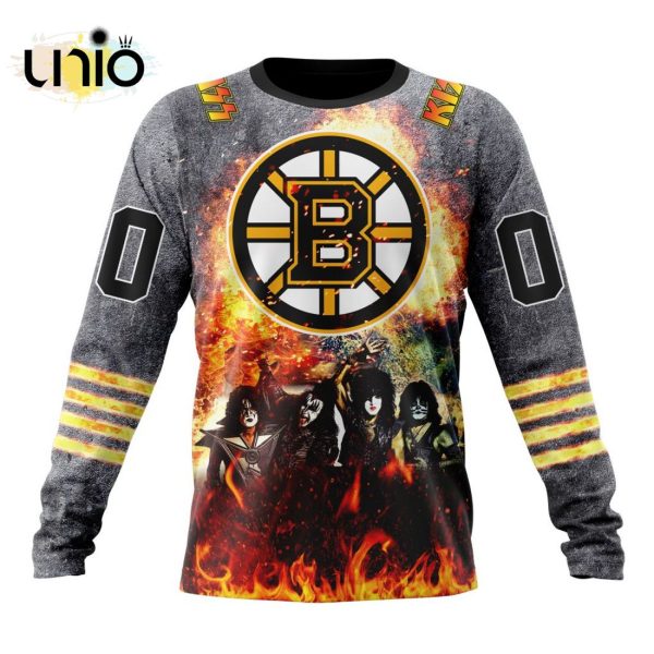 NHL Boston Bruins Special Mix KISS Band Design Hoodie 3D