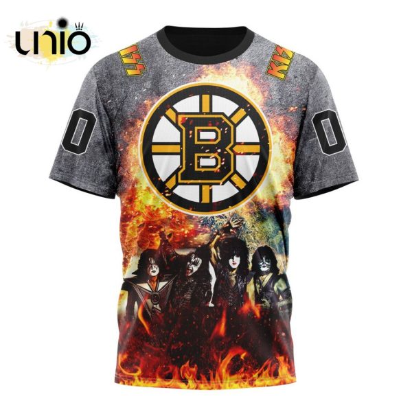 NHL Boston Bruins Special Mix KISS Band Design Hoodie 3D