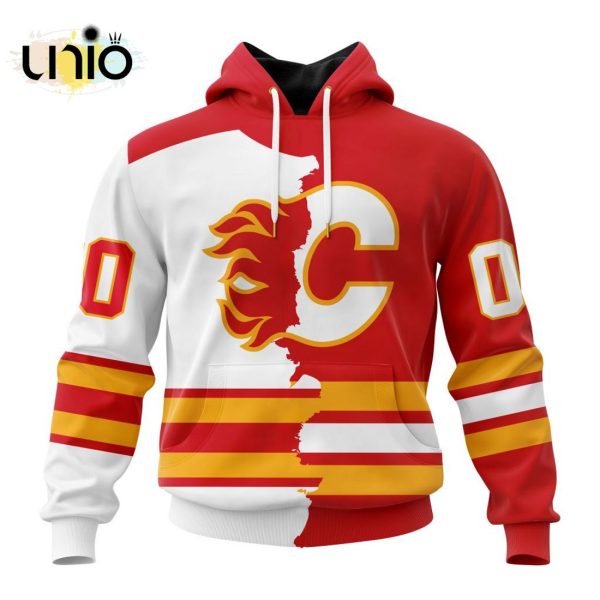 NHL Calgary Flames Personalize 2024 Home Mix Away Kits Hoodie 3D