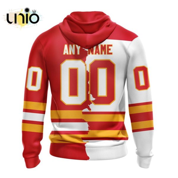 NHL Calgary Flames Personalize 2024 Home Mix Away Kits Hoodie 3D