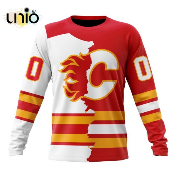 NHL Calgary Flames Personalize 2024 Home Mix Away Kits Hoodie 3D