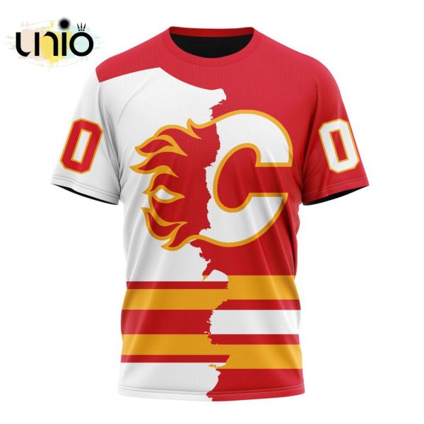 NHL Calgary Flames Personalize 2024 Home Mix Away Kits Hoodie 3D