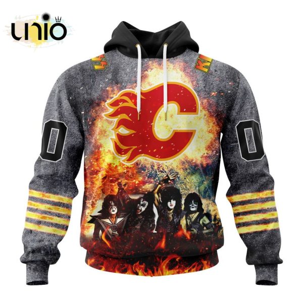 NHL Calgary Flames Special Mix KISS Band Design Hoodie 3D