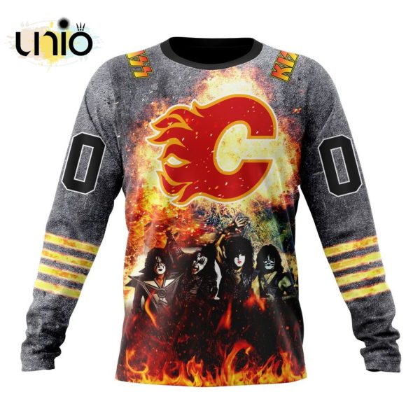 NHL Calgary Flames Special Mix KISS Band Design Hoodie 3D