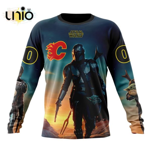 NHL Calgary Flames Special Star Wars The Mandalorian Design Hoodie 3D