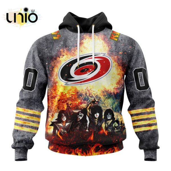 NHL Carolina Hurricanes Special Mix KISS Band Design Hoodie 3D