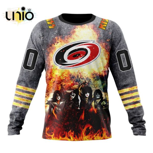 NHL Carolina Hurricanes Special Mix KISS Band Design Hoodie 3D