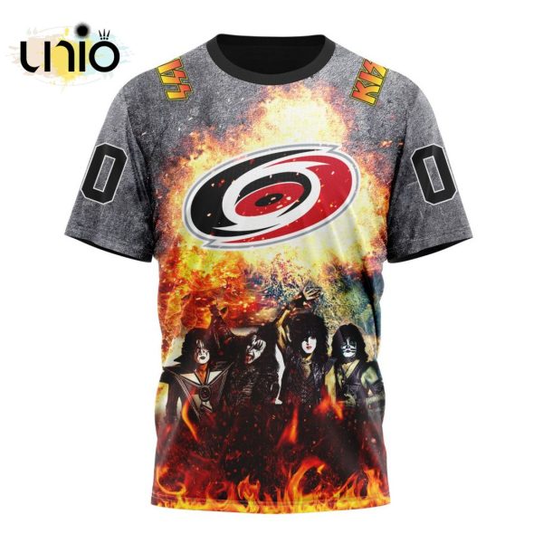 NHL Carolina Hurricanes Special Mix KISS Band Design Hoodie 3D