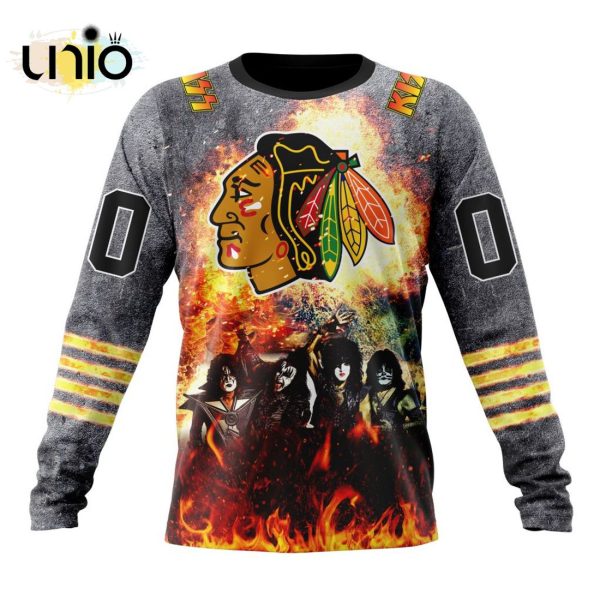 NHL Chicago Blackhawks Special Mix KISS Band Design Hoodie 3D