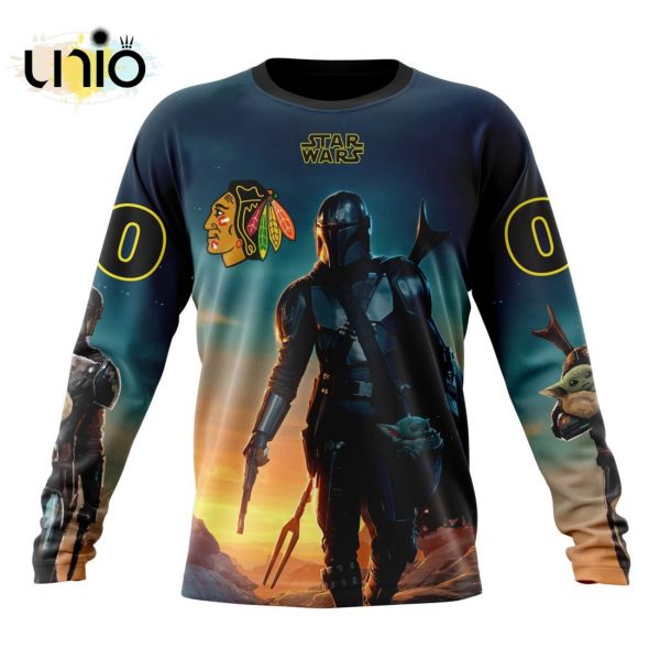 NHL Chicago Blackhawks Special Star Wars The Mandalorian Design Hoodie 3D