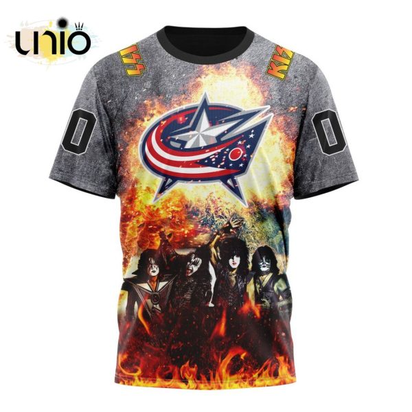 NHL Columbus Blue Jackets Special Mix KISS Band Design Hoodie 3D