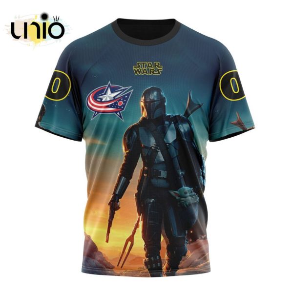 NHL Columbus Blue Jackets Special Star Wars The Mandalorian Design Hoodie 3D