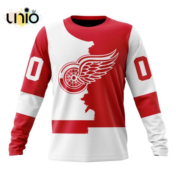 NHL Detroit Red Wings Personalize 2024 Home Mix Away Kits Hoodie 3D