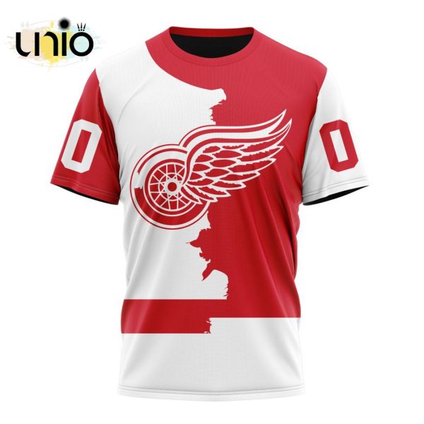 NHL Detroit Red Wings Personalize 2024 Home Mix Away Kits Hoodie 3D