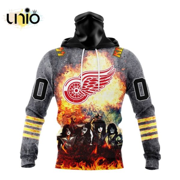 NHL Detroit Red Wings Special Mix KISS Band Design Hoodie 3D