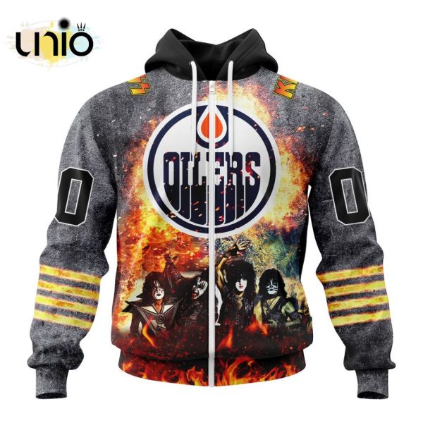 NHL Edmonton Oilers Special Mix KISS Band Design Hoodie 3D