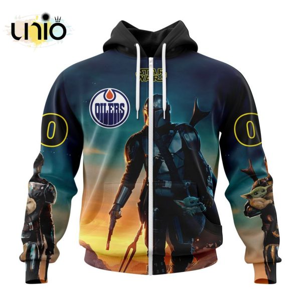 NHL Edmonton Oilers Special Star Wars The Mandalorian Design Hoodie 3D