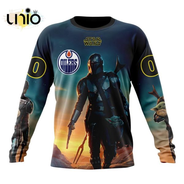 NHL Edmonton Oilers Special Star Wars The Mandalorian Design Hoodie 3D